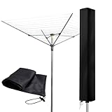 Premium Wäschespinne Schutzhülle für alle Modelle, Hülle fur Leifheit Wäschespinne mit Reißverschluss,Extrem reißfeste und wetterfeste Schutzhaube,420D wasserdichte und UV-beständig (160x15x15cm)