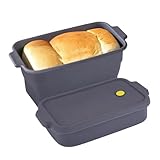 Melearch Brotbackform, Antihaft Rechteckig Kastenform, Faltbare Toast Form mit Deckel, Klein Auflaufform Airfryer Silikonform, Backformen für Brot, Kuchen, Brownies