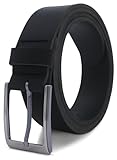 FRIEDRICH HOFFMANN Gürtel Herren schwarz - Ledergürtel Herren - 100% Leder - Anzuggürtel Business Gürtel Jeans - 3,5 cm - Made in Germany (Schwarz, 90 cm Bundweite = 105 cm Gesamtlänge)
