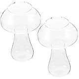 Toyvian 2 Stücke Cocktailgläser Pilzform Transparent Trinkgläser für Bar Party Geburtstag mit Rundem Rand für Direkten Genuss und Strohhalm Geeignet