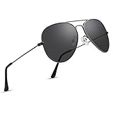 COASION Pilotenbrille Herren Damen Polarisierte Sonnenbrille Fliegerbrille Piloten Sonnenbrillen UV400 Schutz Metallrahmen