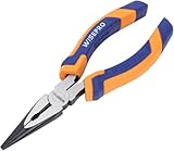 WISEPRO Spitzzangen, 60CR-V Flachrundzange, 160mm Spitzzange mit Seitenschneider, rutschfestem Griff, Multifunktions Flachrundzange,Rostschut (6')
