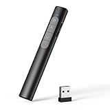 elzle Präsentations-Fernbedienung, Wireless Presenter Clicker, 2.4GHz PowerPoint Fernbedienung mit USB-Empfänger, Hyperlink & Lautstärkesteuerung für Mac, PC, Laptop