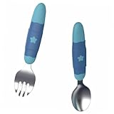 LOLIPPYY Kinderbesteck Teilig aus Ergonomisch Geformt Sicher für Junge Mädchen Trainingsbesteck Spülmaschinenfest Geeignet für Fingerfood und Beikost Blau
