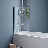 IDMarket - Badewannenabtrennung, 1 Klappe, 70 x 120 cm, mit Profil aus Aluminium, silberfarben