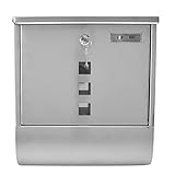 Luqeeg Hängebriefkasten mit Schmalem Schlitz, Kompakter, Abschließbarer Briefkasten aus Edelstahl Im Europäischen Stil mit 2 Schlüsseln, Kunststoff-Erweiterungsrohren, Schrauben,