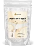 Wallbach® 1kg Paraffinwachs für Kerzen weiß, duftfrei & 100% rein - Kerzenwachs-Granulat zum Kerzen gießen, Kosmetik & Handwerk - Paraffin Kerzen Wachs Pulver