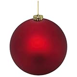 VEPATIM 2 Weihnachtskugeln Christbaumkugeln XL aus Kunststoff rot matt Ø15cm