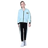 YFPICO Mädchen Trainingsanzug Sweatshirt Jogginghose Kapuzenpullover Jogginganzug Bekleidungsset Freizeitanzug 2tlg/3tlg Outfit-Set Sportanzug Grün 2-Tlg 146