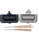 Bystoyeo Panini-Presse auf dem Herd - Tragbarer Abnehmbarer gegrillter Käsebereiter - Elektrischer Sandwichtoaster mit Holzgriff für Omeletts und gegrillten Käse
