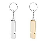 Lmyzcbzl Trillerpfeife, 2 Pcs Notfallpfeife, Metall Notfallpfeife, Pfeife mit Schlüsselanhänger, für Schule Gym, Outdoor Camping, Wandern, Jagen, Klettern