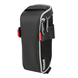 Fahrrad-Satteltasche, Schwarz, PU, ​​tragbar, Großes Fassungsvermögen, Fahrrad-Hecksitz-Tasche, Fahrradtasche mit Hakenschlaufe für die Rückseite der Fahrradsitze