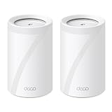 TP-Link Deco BE65 𝐖𝐢-𝐅𝐢 𝟕 Mesh WLAN Set (2er-Pack), BE9300 Tri-Band Router und Repeater (6 GHz, 2.5 Gbit/s Ethernet Port, 9 Gbps WLAN Geschwindigkeit, WPA3, 320 MHz Kanäle)