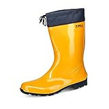Bockstiegel Sara Damen Regenstiefel, Gelb/Dk Blau, 42 EU