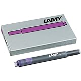 LAMY T 10 Tinte 825 – Tintenpatrone mit großem Tintenvorrat in der Farbe Violett für alle Lamy Patronenfüllhaltermodelle – 5 Stück / 1,25 ml