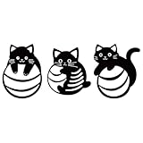 SLEDEZ Dekor-Spiegel-Wandaufkleber Niedlicher kreativer Spiegel-Wandaufkleber mit Katze(Black)