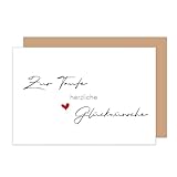 Edition Seidel Premium Glückwunschkarte zur Taufe mit Umschlag. Taufkarte Grußkarte Karte Taufkind Kind Junge Mädchen Herz (ET185 SW025)