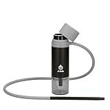 EL-BADIA P1 Tragbare Shisha 24 cm – Ultra-Kompakte Reise-Wasserpfeife mit Patentiertem Schlauchaufwickler, Reversierbarer Keramikkopf, Silikonschlauch & Acryl-Bowl (Deep Black)
