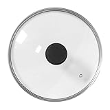 Gcljlmy 34 cm Glasdeckel für Universaldeckel, Kochgeschirr, durchsichtig, tragbar, praktischer Pfannendeckel, koreanischer Suppentopfdeckel, Topfdeckel für