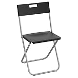 IKEA Klapptstuhl GUNDE zusammenklappbar, leicht, stabil, bis 100kg, EN12520 und EN1022- SCHWARZ