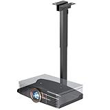 PUTORSEN Beamer Projektor Halterung - Höhenverstellbar Beamer Deckenhalterung oder Wandhalterung Installation ohne Bohrung,Verdeckte Kabelführung,Hält bis zu 10 kg,Schwarz