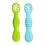 Babylöffel,Baby Lernlöffel Set,100% Extra Weich Silikon BPA frei,Fütterlöffel und Zahnungshilfe für BabySilikon Löffel für Baby und Kleinkind Säugling Kinder 4 Monate + (Babylöffel 2pcs)