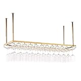 AYVADA Deckenregale Hängendes Weinglasregal Stielglashalter Wandmontierter Organizerhalter, Kelchregale für Bartheke Restaurant Café - Höhenverstellbar (120 x 35 cm (47 x 14 Zoll))