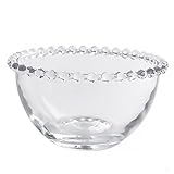 TOPPERFUN 1Stück Transparente Glasschale mit Perlkantendesign Vielseitige Servierschale für Obst Gemüse Snacks für Feiern Partys und Restaurants