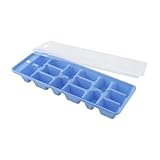 Fackelmann Eiswürfelformer, Eiswürfelbox mit Deckel aus Kunststoff, robuster Eiswürfelbehälter (Farbe: Blau, Grün, Lila - nicht frei wählbar), Menge: 1 Stück