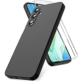 Vansdon Hülle kompatibel mit Samsung Galaxy A16 4G/5G Hülle, mit 2 Schutzglas, weiche TPU Flüssigsilikonhülle, stoßfestem Gummi Silikongel Fall-Schwarz