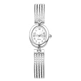 Avaner Ovale Quarz-Armbanduhr für Damen: Armbanduhr, Zicron, verstellbar, für Damen, ultradünn, Geschenk für Weihnachten/Valentinstag, silberfarben, silber, Femme