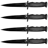 WEGREAT 6 Stück Rubber Training Knife: Fake Messer für Kampfkunst Training, Kampfsport Gummi Trainingsmesser, Trainingswaffen Gefälschte Gummimesser, Scream Messer Schwarz
