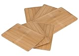 Bambus Schneidebrettchen 22 x 14 cm - 6er Set - Küchenbrett aus Holz - Schneide Servier Küchen Brett Brettchen natur