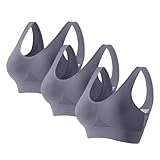 Generisch Sport BH 3PC Sport BH Damen Starker Halt Ohne Bügel Komfort Heben Push Up Bralette Nahtloser Korrektur der Position Bequem Bügellos Bustier Bra Unterwäsche für Alltag Büro Yoga Sports