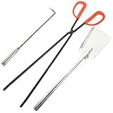 DOITOOL Kaminbesteck 3 Stück aus Robustem Eisen mit Kohleschaufel Feuerhaken und Schürhaken Haushalts Kaminzubehör für Holzofen und Feuerstelle