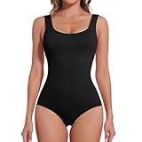 Joyshaper Shapewear Damen Body Shaper Bauchweg Shape Bodysuit Miederbody Formende Bodys Figurformende Tank Tops Schwarz,XL