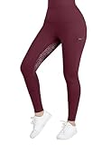 Harrison Howard Damen Reithose, Vollbesatz, Silikongriff, Reithose, Reithose, hohe Taille, Burgunder, X-Klein