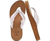 KuaiLu Flip Flops Damen Weich Stoff Zehentrenner Frauen Bade Sandalen Bequeme Füße Badelatschen Yoga Matte Fussbett Sommer Strand Zehensandalen Rutschfest Gummi Indoor Outdoor Weiß Khaki 38