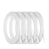 Kesote 5x Klebeband Doppelseitig Selbstklebend Doppelklebeband 3 mm Transparent für Basteln DIY Handwerk 25 Meter
