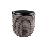 CB Home & Style Pflanztopf Rattan mit Kunststoffeinsatz Pflanzkübel Blumentopf Blumenkübel (Braun, 29x29x29cm)