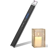 LcFun Lichtbogen Feuerzeug Elektrisch, Typ C Aufladbar Elektrisches Feuerzeug, Winddicht Lang Stabfeuerzeug USB Aufladbar, Plasma Feuerzeuge für Küche Herd Camping, Kamin Feuerwerk (Schwarz)