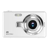 4K HD 1080P Kamera Autofokus Vlogging Kamera 16X Zoom Fotokamera, 2,4-Zoll-IPS-Bildschirm Digitalkamera, Camcorder-Kamera Kompaktkamera für Erwachsene Kinder (Weiß)