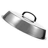 Healifty Edelstahl Lebensmittelschutz Grillkuppel 37cm Steakabdeckung mit Griff Rostbeständige Servierschalen Abdeckung für Küche und Outdoor