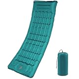 Isomatte Camping Luftmatratze Selbstaufblasend: Extra Dick 12 cm Thermo Aufblasbare Matratze Mit Kissen Faltbar Selbstaufblasbare Schlafmatte mit Fußpumpe,Für Zelt Trekking Strand (Pfauenblau)