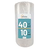 HOGSTEN Luftpolsterfolie Rolle 10m x 40cm - Noppenfolie für Versand, Verpackung und Umzug -100% recycelbar - Bubble Wrap Polstermaterial Verpackungsmaterial 60my (0,4m x 10m)