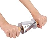 CFTGIW Edelstahl-Ausrollteig, Brot, Croissant-Ausstecher, Gebäck-Backzubehör, Drei Gleichmäßige Teigrollen und Gekreuzte Rollen. Mit Einem Croissant-Ausstecher auf Dem Teig