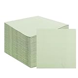 NAFJYR 200 Stück grüne Einweg-Servietten, salbeigrün, für Hochzeit, Geburtstag, Party, Tischdekoration
