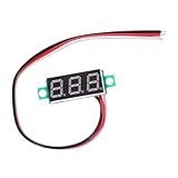 Yardenfun Präzises Micro LED Digitalvoltmeter Platinenmodul Dc4-30v 0-10A mit Blauer Anzeigefarbe und 19cm Kabel Kleiner Amperemeter