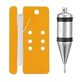 Hoteche Große Senklot 300g A3 Stahl verchromt 10cm Länge 2.7cm Durchmesser erweiterbarer Kopf 0.8cm Spitzen Durchmesser 5m Schnur ideal für präzise Ausrichtung und Bauarbeiten