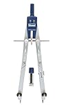 Idena 20063 - Schnellverstellzirkel im Etui, inklusive Ersatzminen in Schutzhülse, Silber/Blau, 1 Etui